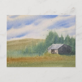 Aquarell-Landschaftsmalerei Postkarte