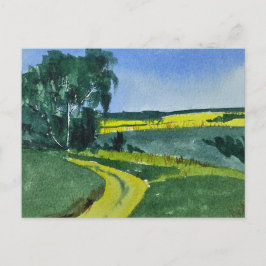 Aquarell-Landschaftsmalerei Postkarte