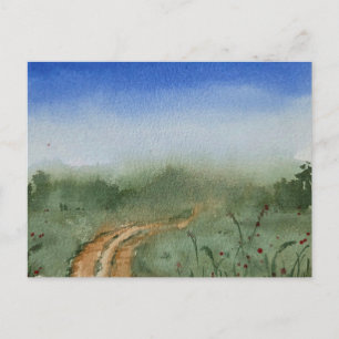 Aquarell-Landschaftsmalerei Postkarte