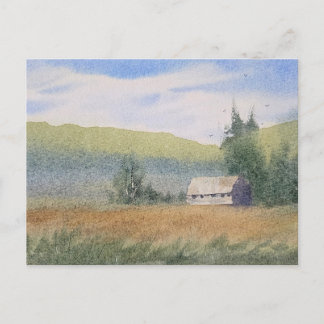 Aquarell-Landschaftsmalerei Postkarte