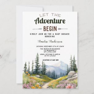 Aquarell Lasse die Adventure Begin Baby Dusche Einladung