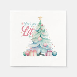 Aquarell Lasse Weihnachtsbaum erhalten Serviette