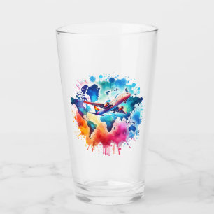 Aquarell Lassen Sie uns das Weltdesign erleben Glas