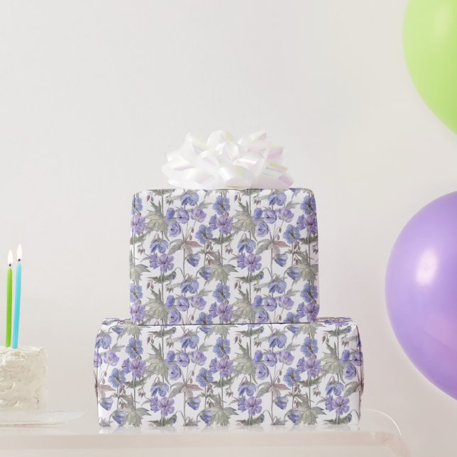 Aquarell-Lavendel-Blumen  Geschenkpapier (Partygeschenke)