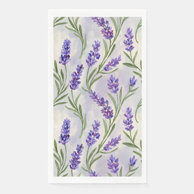 Aquarell-Lavendel-Blumen nahtloses Muster Serviette (Vorderseite)