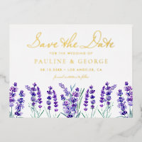 Aquarell Lavendel Blumengarten Save the Date