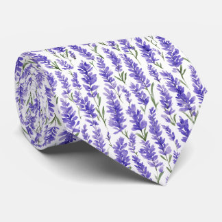 Aquarell-Lavendel-Blumenmuster Krawatte