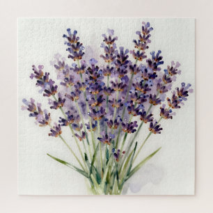 Aquarell-Lavendel-Blumenstrauß