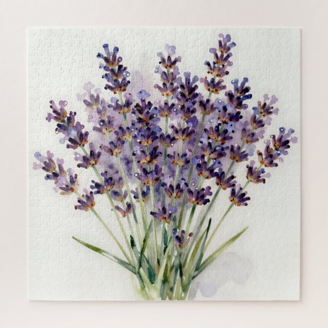 Aquarell-Lavendel-Blumenstrauß (Vertikal)