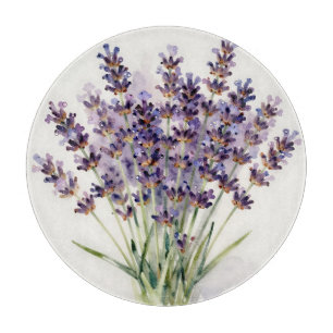 Aquarell-Lavendel-Blumenstrauß Floral Schneidebrett