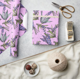 Aquarell-Lavendel-Blumenverpackungspapier Geschenkpapier