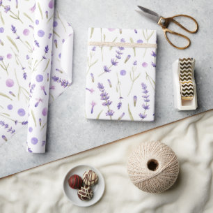 Aquarell-Lavendel-Blumenverpackungspapier Geschenkpapier