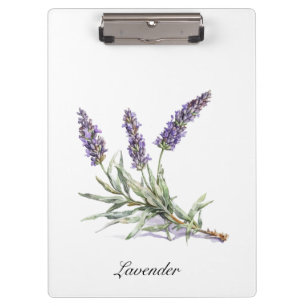 Aquarell-Lavendel-Botanik-Wellness individuell Klemmbrett