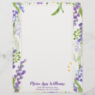 Aquarell-Lavendel-Persönlicher Briefkopf