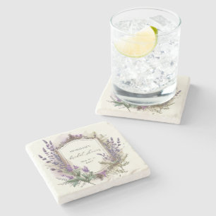 Aquarell-Lavendel-Regal-Brautparty Steinuntersetzer
