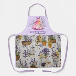 Aquarell-Lavendel-Reinigungsdienst-Schürzen-Design Schürze