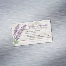 Aquarell-Lavendel und Holz-ätherisches Öl Magnetische Visitenkarte