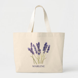 Aquarell-Lavendelblumen Lila Floral Jumbo Stoffbeutel