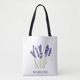 Aquarell-Lavendelblumen Lila Floral Tasche