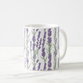 Aquarell-Lavendelblüten Kaffeetasse