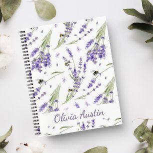 Aquarell-Lavendelgarten Notizbuch