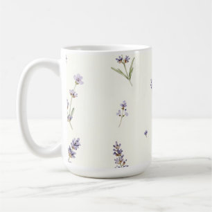 Aquarell-Lavendelzweige Zartes Blumenmuster Kaffeetasse