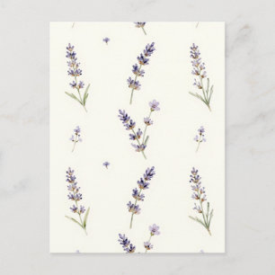 Aquarell-Lavendelzweige Zartes Blumenmuster Postkarte