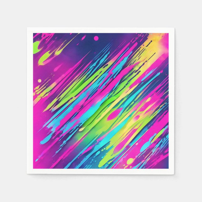 Aquarell Lebender Neon Serviette (Vorderseite)