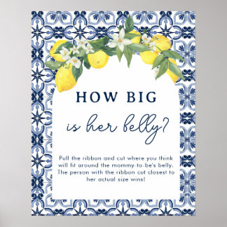 Aquarell Lemon Positano Baby Showspiele Poster