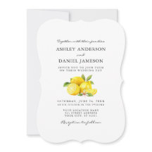 Aquarell Lemons Grüne Blaue Rücken Hochzeit