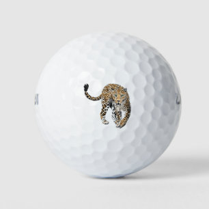 Aquarell-Leopard-Dschungelkatze gemaltes Tier grün Golfball