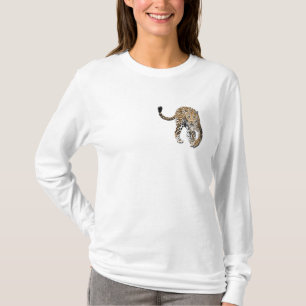 Aquarell-Leopard-Dschungelkatze gemaltes Tier grün T-Shirt