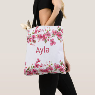 Aquarell leuchtend rosa Blütenflora Brautdusche Tasche