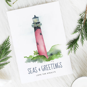 Aquarell Leuchtturm Florida Strand Weihnachten