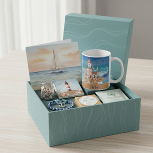 Aquarell-Leuchtturm individuell anpassbar  Kaffeetasse
