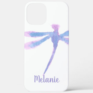 Aquarell-Libelle Lila Monogrammiert Case-Mate iPhone Hülle