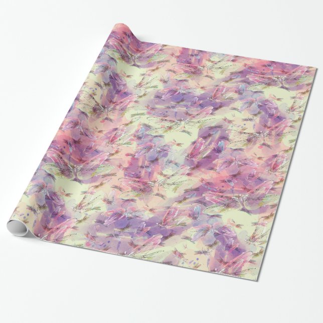 Aquarell-Libellen-Geschenk-Verpackungs-Papier Geschenkpapier (Ungerollt)
