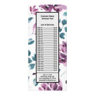 Aquarell Lila Blumen Floraler Garten Werbekarte