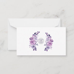 Aquarell-lila Blumenstrauß Mitteilungskarte