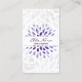 Aquarell lila Blütenkarte Makeup artist Card Visitenkarte