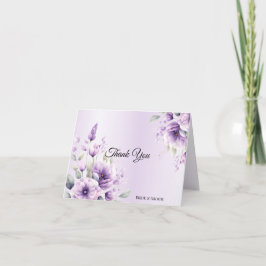 Aquarell Lila Flora Dankeschön Karte