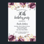 Aquarell Lila Floral Bloom 30. Geburtstag Party Einladung<br><div class="desc">hübscher Floral Geburtstag Einladungen im Little Bayleigh Store!</div>