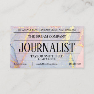 Aquarell Lila Gold Zeitung Vintage Visitenkarte