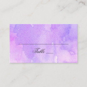 Aquarell lila Hochzeit. Romantisches Lavendel Platzkarte