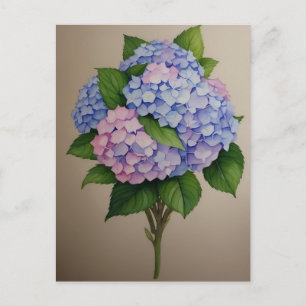 Aquarell Lila Hortensienblüte Postkarte