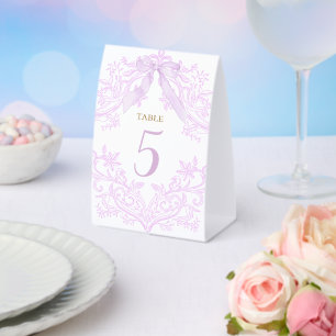 Aquarell-Lila-Lila-Design-Tischnummer Tischaufsteller