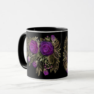 Aquarell Lila Rosen Tasse