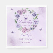 Aquarell lila Schmetterling Babydusche