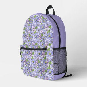 Aquarell Lila Veilchen & Floralmuster Bedruckter Rucksack