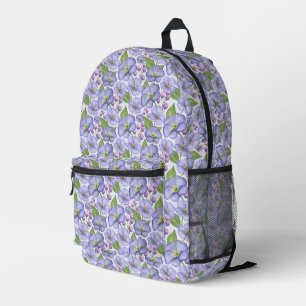 Aquarell Lila Veilchen & Floralmuster Bedruckter Rucksack